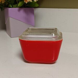Rare Vintage 501 Pyrex Red Refrigerator Dish with Lid
